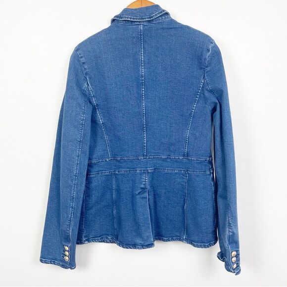 Anthropologie Brand Avec Les Filles BlueJean Jacket w/Gold Button Detail Medium - Picture 4 of 5